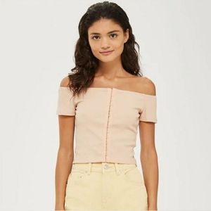 🚨sold🚨TopShop Nude/Pink Bardot Crop Top